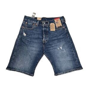 Levi's 501 Original Shorts Button-fly Stretch Distressed Blue Men's Size 29x9